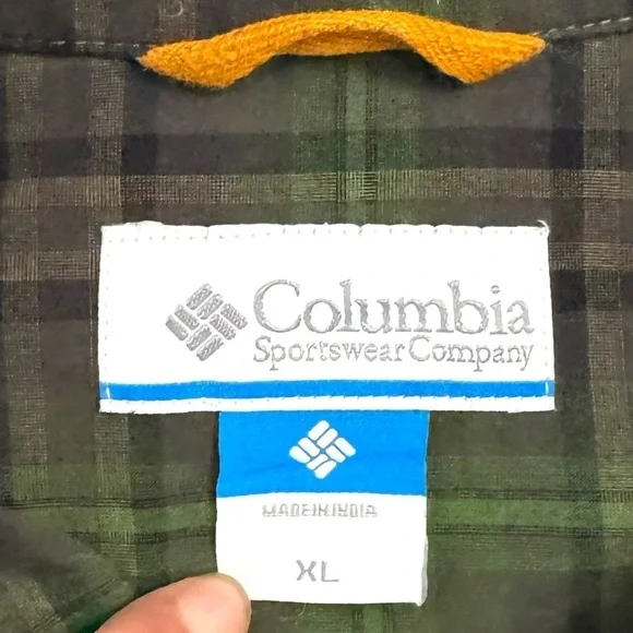 Columbia Out and Back Long Sleeve Plaid Button Down Twill Shirt Brown Green XL - Picture 3 of 16